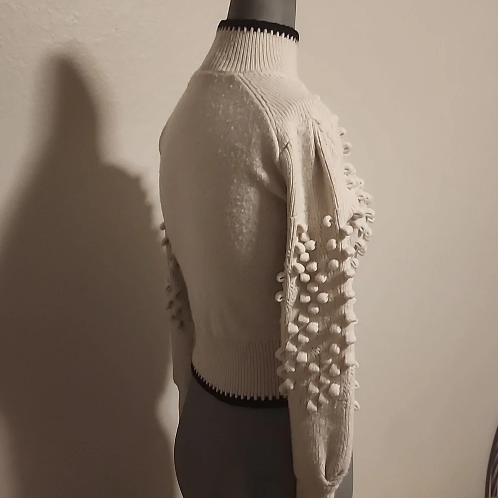 BCBGMaxazria Women's Popcorn Stitch Turtleneck Sweater - Picture 4 of 7